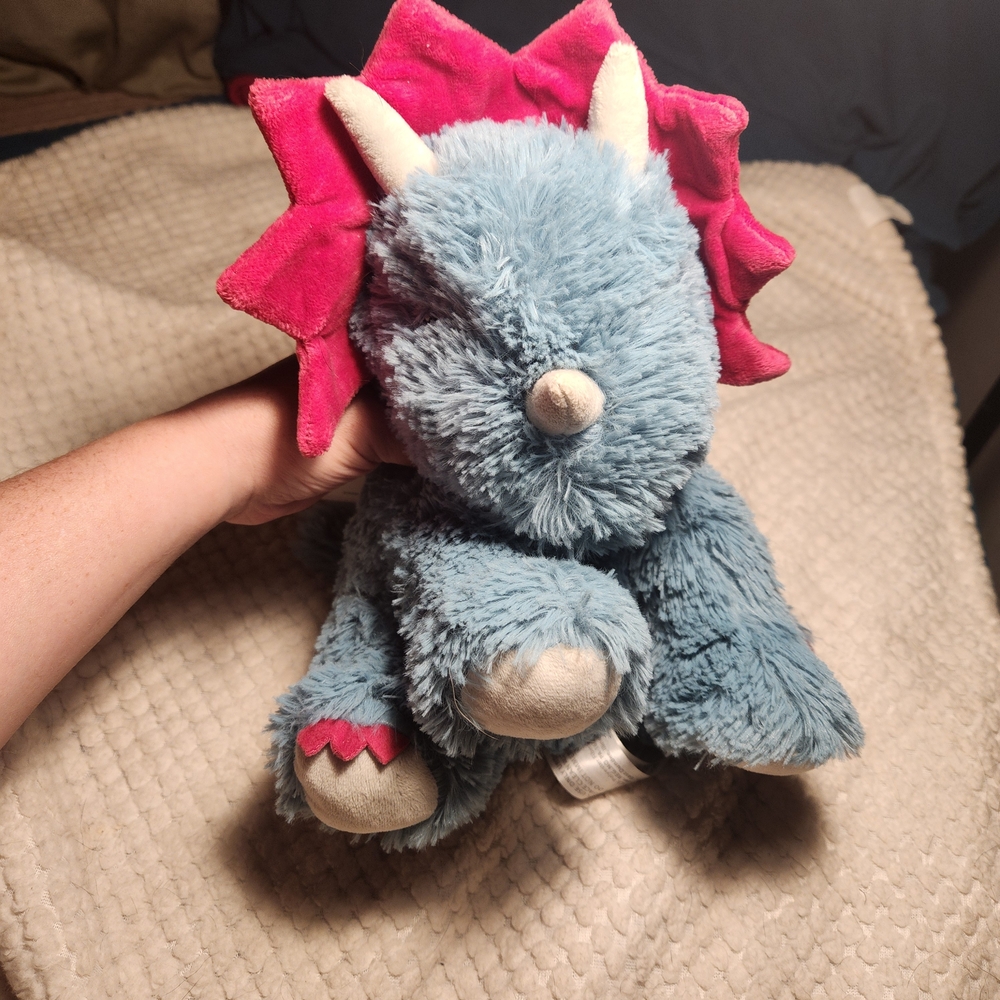 Warm Plush Dinosaur Toy - Blue and Pink